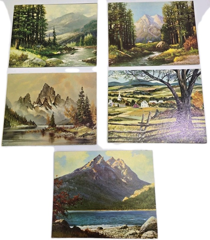 Lot Of 5 Vintage 8×10 Color Lithographs Robert Wood Wilmer Rogers Ready To Frame