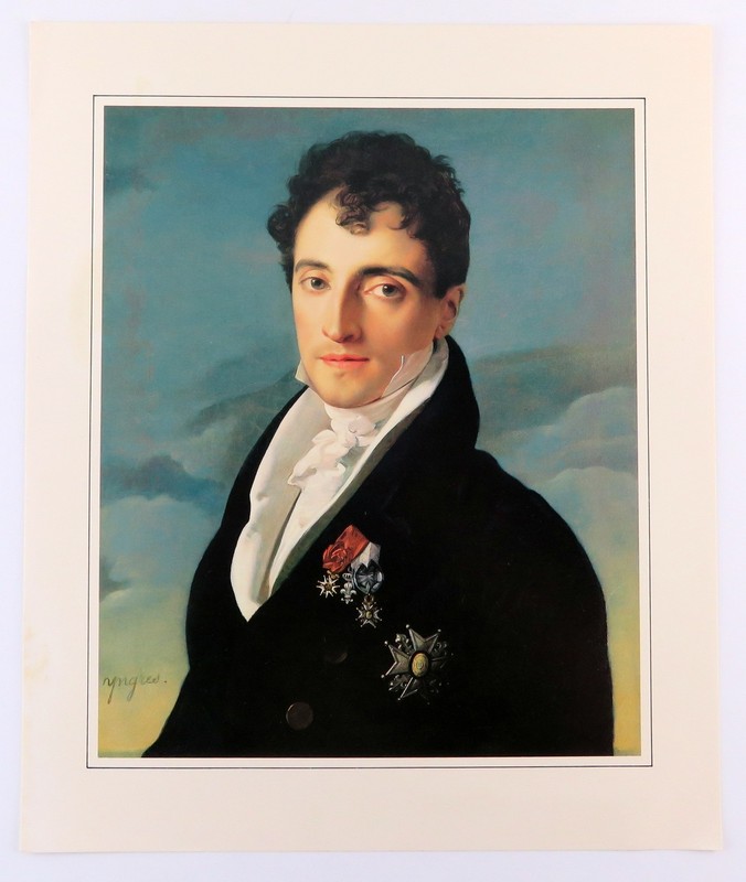 Portrait of Baron Vialetes de Mortarieu, by Jean Ingres, fine art lithograph