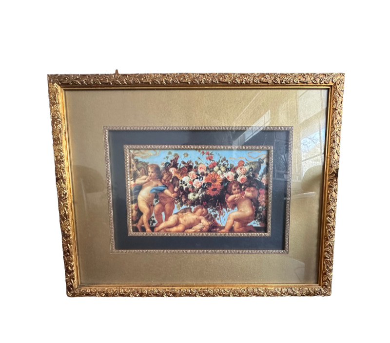 Carlo Maratta Love & Garlands of Flowers Framed Art Print Baroque Cherubs