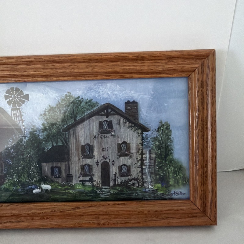 Amish Farm Scene Framed Print Rustic Country Barn Landscape Wall Art 14x5” gallery