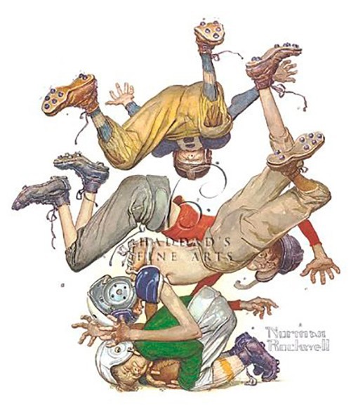 First Down Art Print by Norman Rockwell 11 x 14″ Paper New Unframed