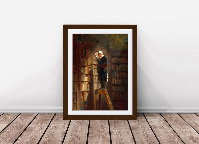 Bookworm By Carl Spitzweg Framed Print Wall Art Picture A1 A2 A3 Size gallery
