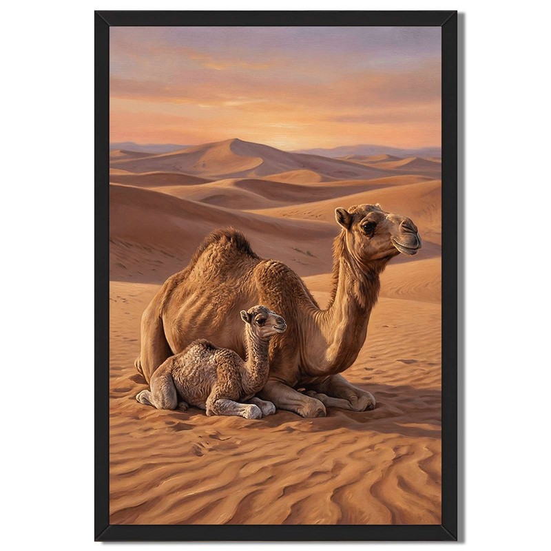 Desert Sunset Camels Wall Art Canvas Oil Paintings Reproduction