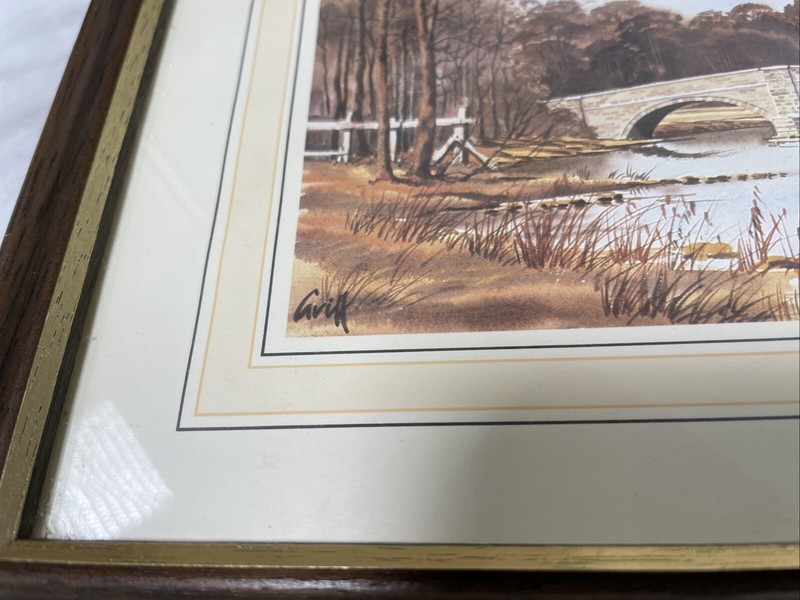 3 x Watercolour Landscape Prints George Griff Griffiths Framed 10.5” x 9” gallery