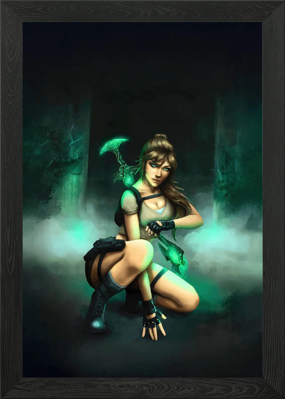 Female Adventurer in a Mysterious S Framed Wall Art Poster Canvas Print Picture
