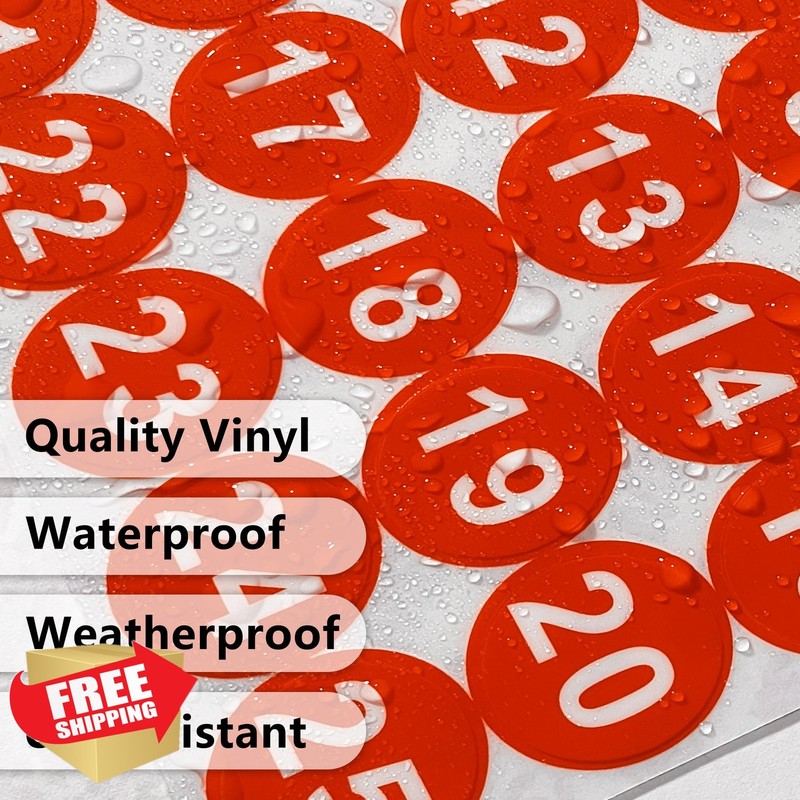 LUHIMO Numbered Stickers Red 1-25 1IN gallery