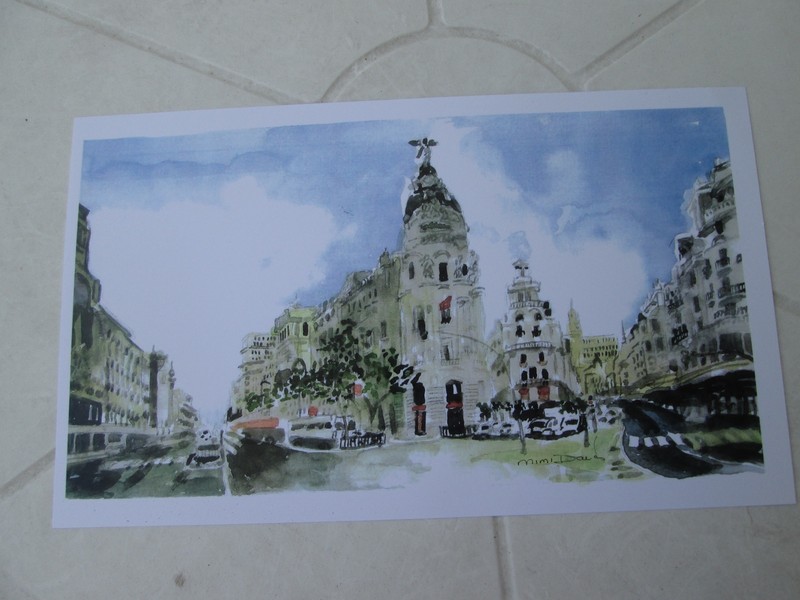 MADRID, SPAIN / W/C PRINT / 8 1/2"X14 1/2"/ IMAGE 7 1/2"H X 13 1/2"W /MIMIDAVIS gallery