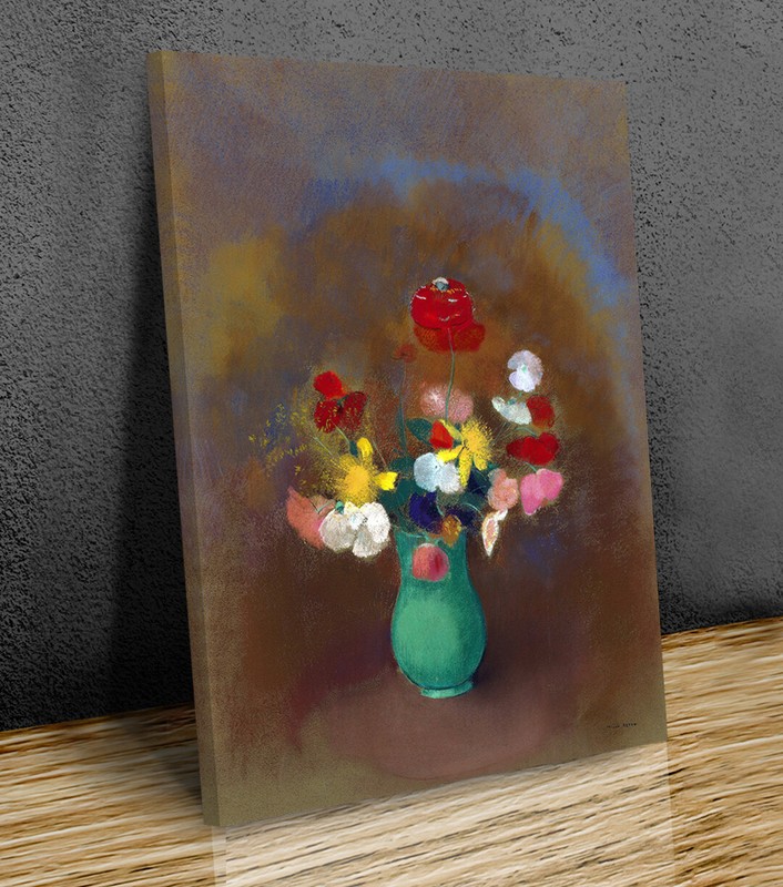 Vase with flowers by Odilon Redon canvas print art or print only