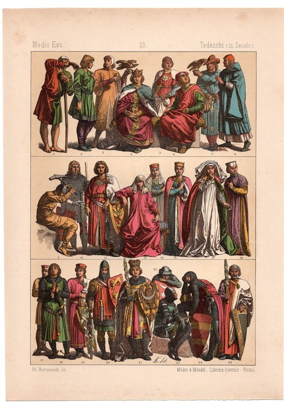 HIGH MIDDLE AGES - Knight Princess King Medieval Life 1884 Antique Print w Video gallery