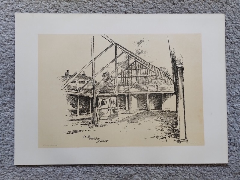 THE OLD PROVISION MARKET, Ipswich – Antique/Vintage Print – 1888