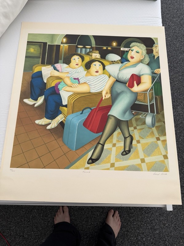 Beryl Cook–very rare-TWINS- signed limited edition print mounted
