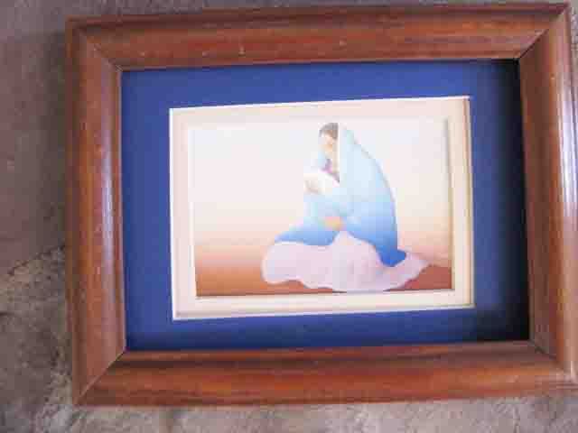 R C Gorman, Winter’s Child, Navajo framed matted