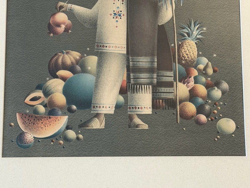 "The Little Fruit Vendor" Alejandro Rangel Hidalgo Lithograph Art Print Mexico gallery
