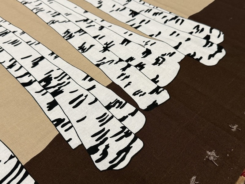 Mid Century Modern Howard Smith Fabric Wall Hanging Birch Trees Finland Not Mntd gallery
