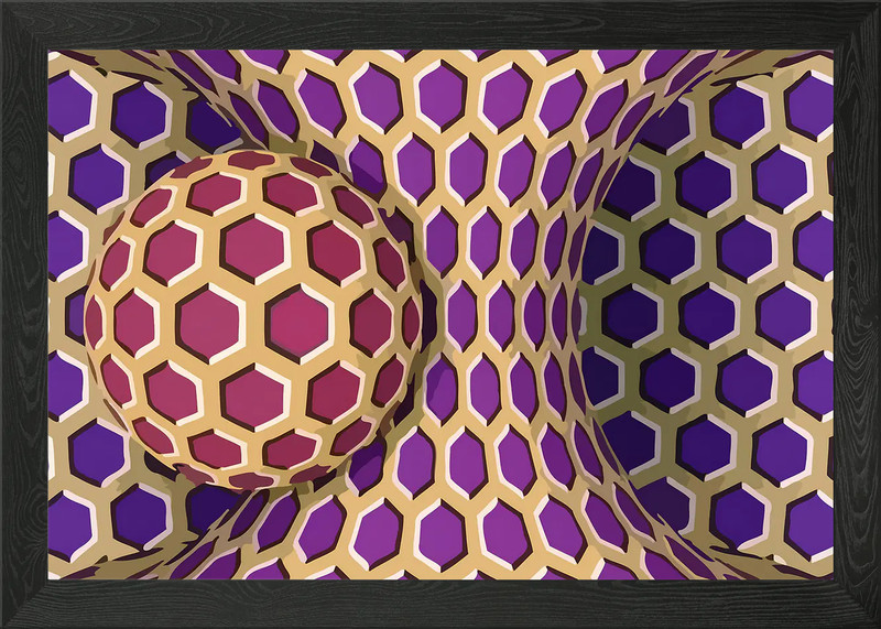 Honeycomb spin illusion Framed Wall Art Poster Canvas Print Picture