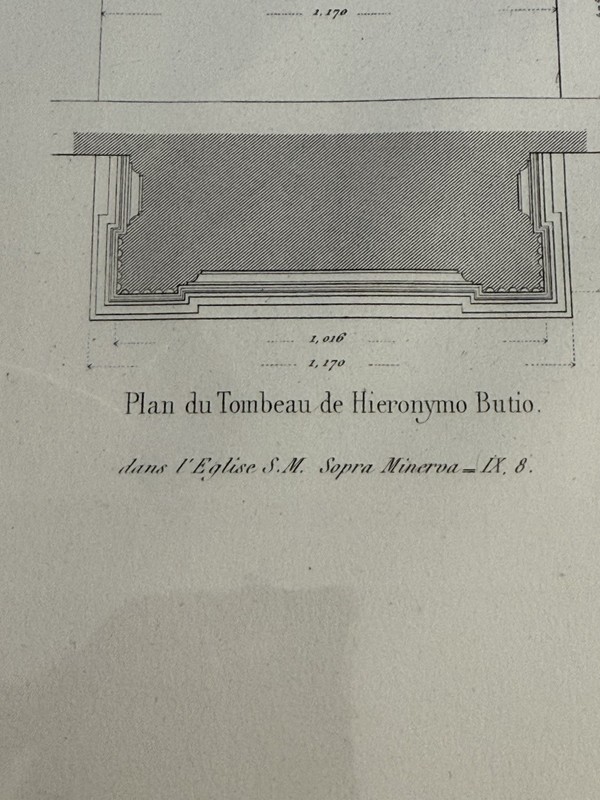 19th C Engraving Rome S. Giacomo Spagnuoli Details & S. Giovanni Fiorentini Plan gallery
