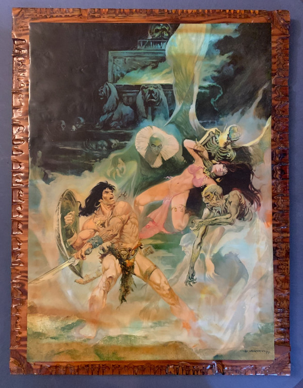 Vintage Esteban Maroto Wood Panel Decoupage Conan The Barbarian Fantasy Art 74