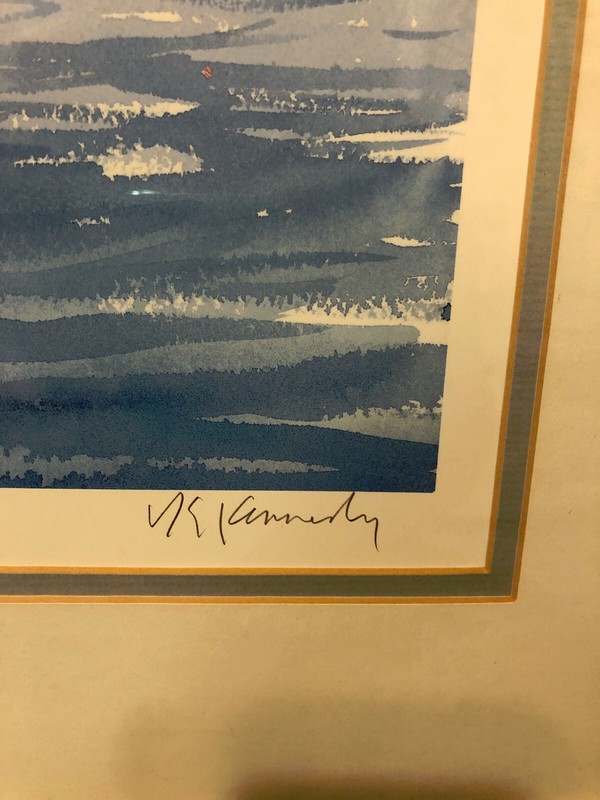 R.E. Kennedy "Lower Ferry Bermuda " Watercolor Print Matted Signed Free Shipping gallery