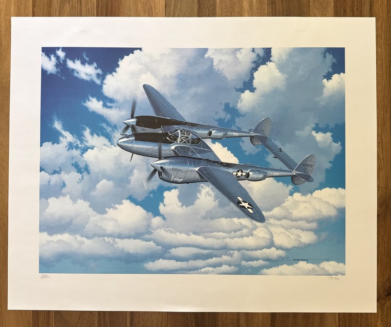 Stan Stokes «P-38 Lightning» Signed & Numbered 44/950 Limited Edition 24×30