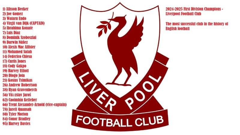 Liverpool FC - 20th league title/champions 2024/25 poster 4 - glossy A4 print
