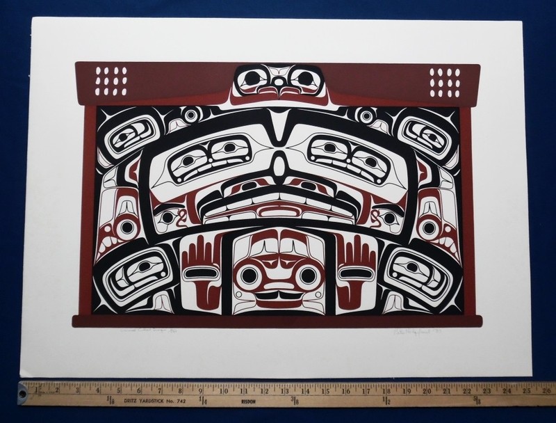 Vtg 1983 Peter Hilgeford Haida Carved Chest Design Ltd Ed Silkscreen Print 2/140 gallery