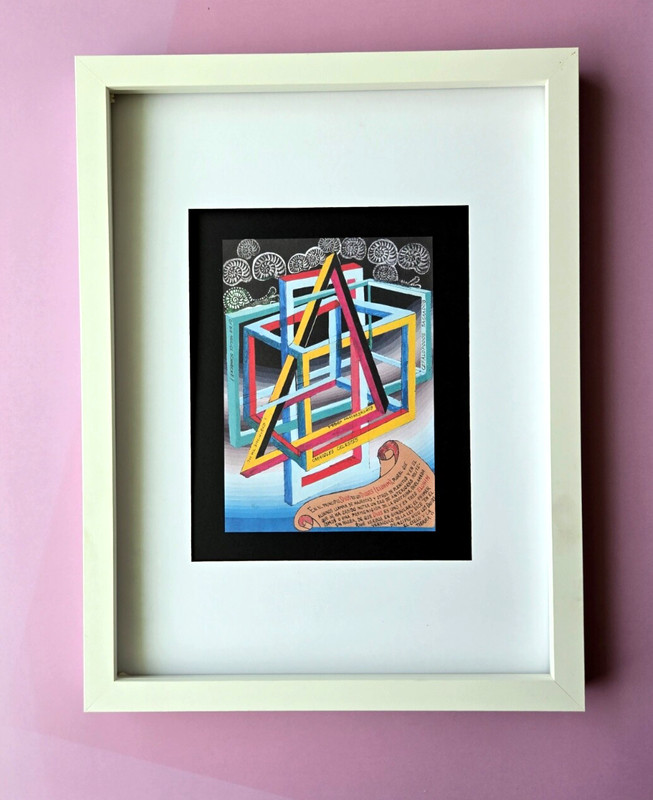 🔥 Pedro Friedeberg Signed Print 16×12″ – Impossible Temple with Esoteric Scroll
