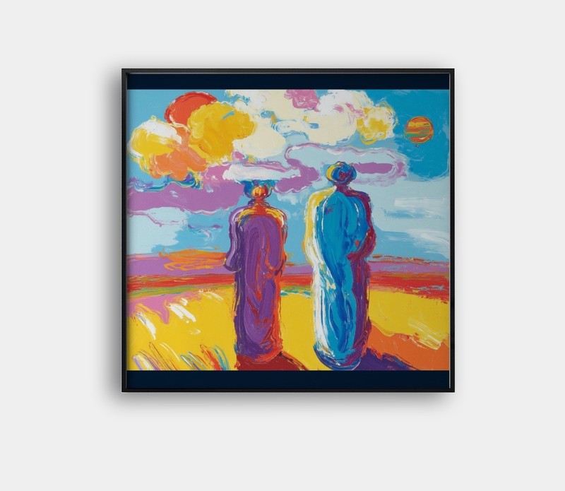 Two Sages Looking Framed 24×24 Giclée Art Print Ltd 1/25 Signed COA Rombley V5