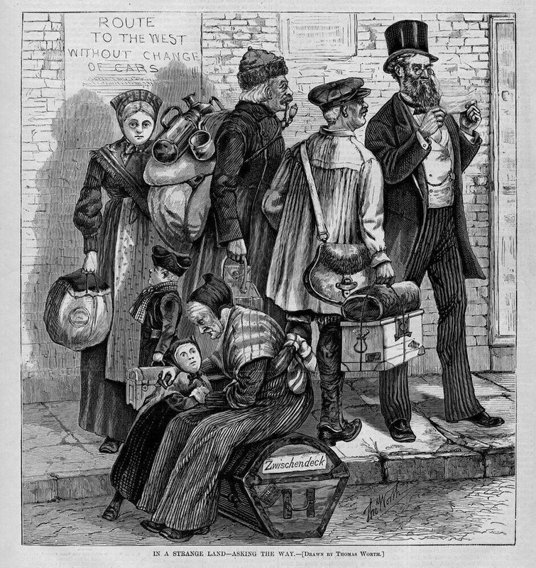 MENNONITE EMIGRANTS FROM RUSSIA ASKING THE WAY 1874 SETTLE IN DAKOTA NEBRASKA