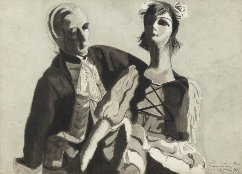 Léon Spilliaert - Les Poupées - Symbolist Figures Psychological Belgian Art 1928
