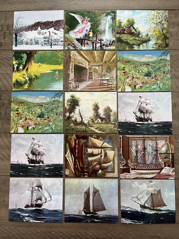 (15x) Small – Ships Children Animals Angel Litho USA Art Print Lithograph DAC NY