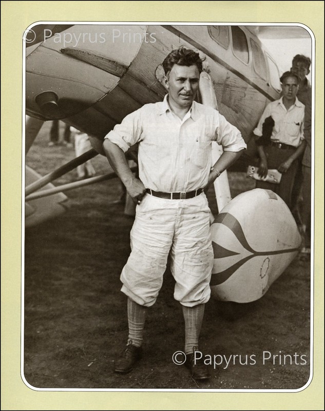 1982 Vintage Plane Print Wiley Post Lockheed Vega Winnie Mae LA Chicago Derby