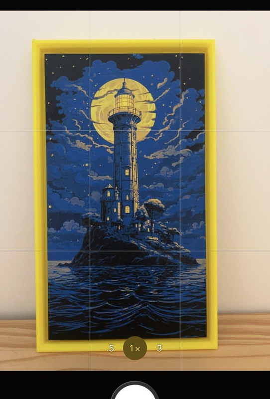3DPrinted Lighthouse Painting Wall Art HueForge 5.8x10"Framed One of a Kind OOAK