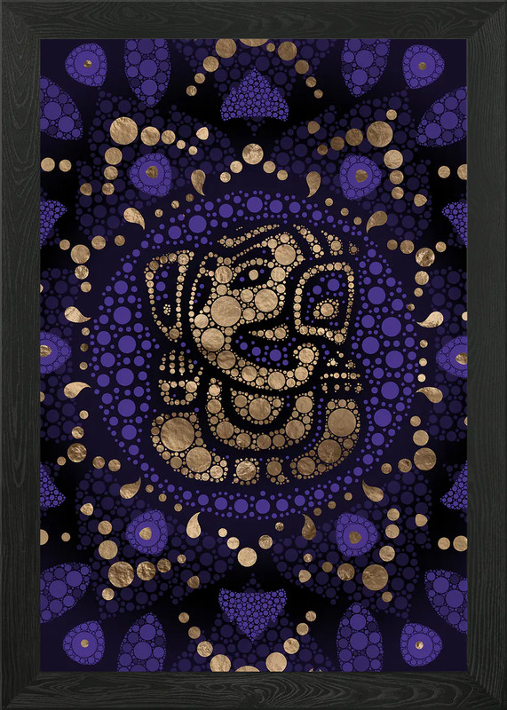 Lord Ganesha Dot Art Framed Wall Art Poster Canvas Print Picture