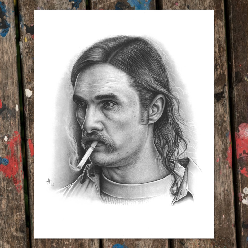 True Detective | Rustin Cohle Fine Art Graphite Portrait Print | 11" x 14"