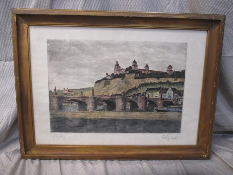 Antique Hangman's Bridge Nuremberg Germany Painting | Please See Signature