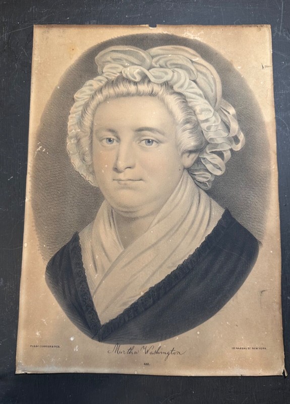 COURRIER AND IVES antique y#832 Martha Washington 10x14 print picture gallery