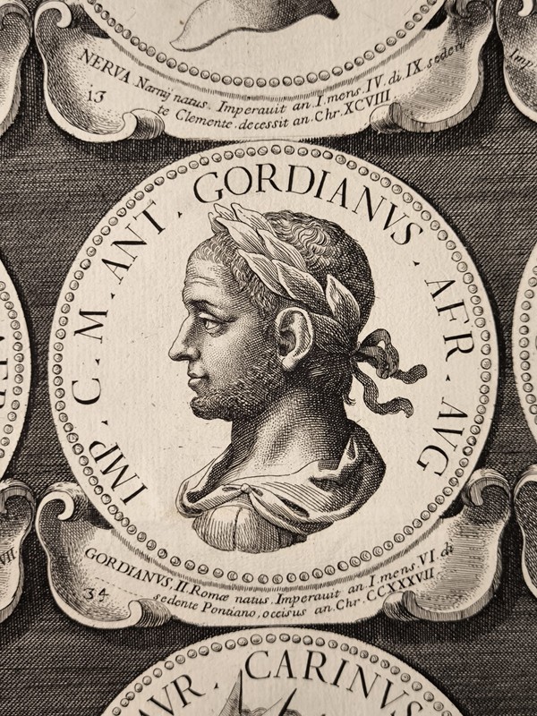 1681 Copperplate Engraved Preface Leaf 12 Roman Emperors Portrait- Descrption P5 gallery
