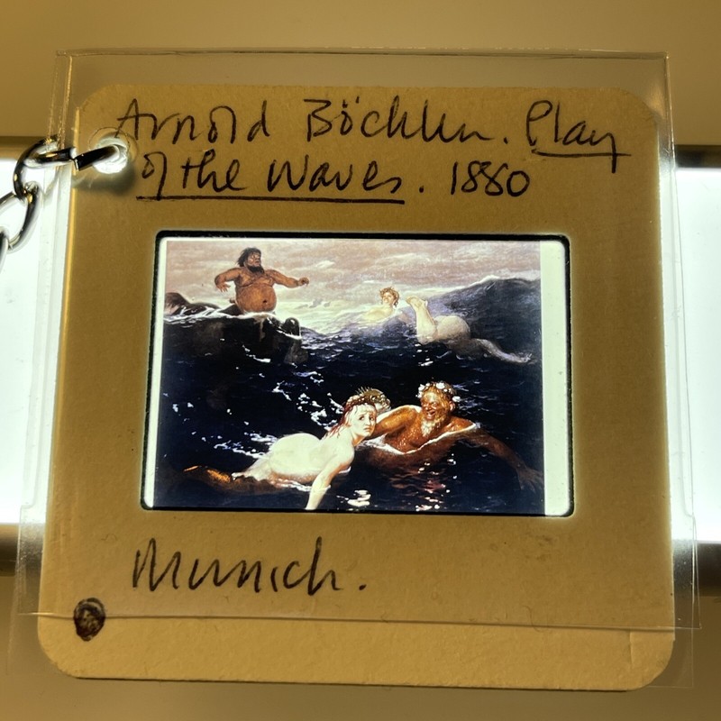 Arnold Bocklin “Play Of The Waves” Vienna Secession Art 35mm Slide KEYCHAIN 592