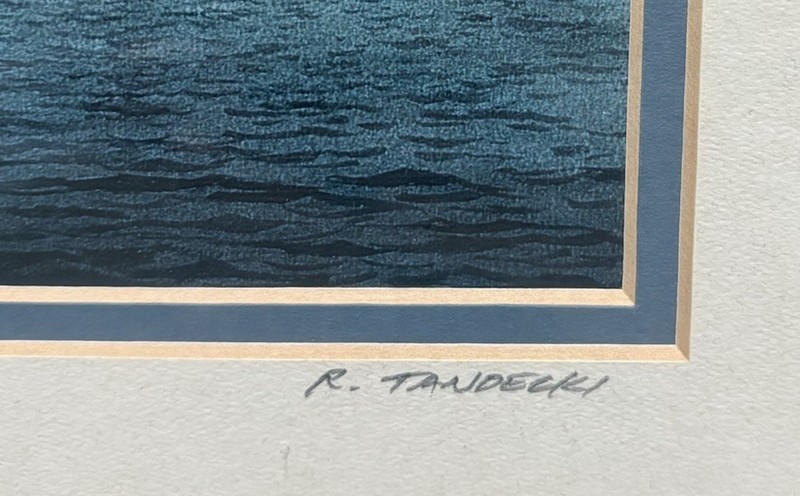 Robert Tandecki Signed Print MV Kalakala Ferry Seattle Framed Maritime Art gallery