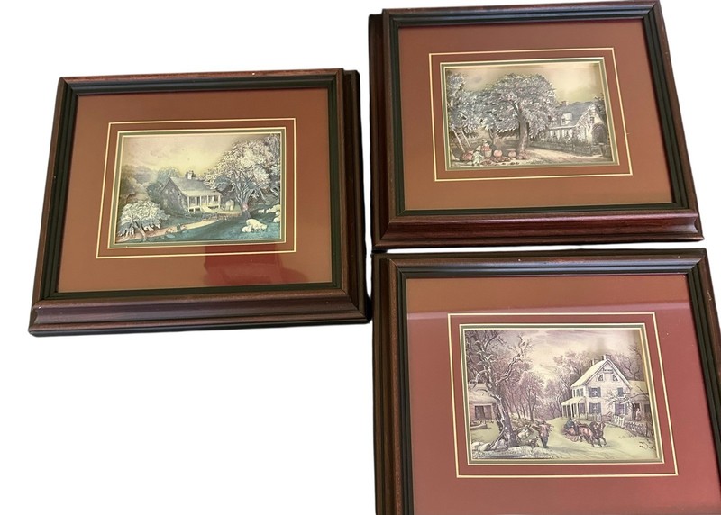 Handcut Paper Tole Victorian 3D Shadow Box Deep Frame Set Of 3 Glass Gallery