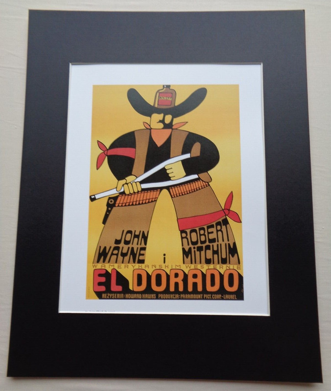 Howard Hawks El Dorado John Wayne Cowboy Poster Movie Art Polish Cinema Flisak