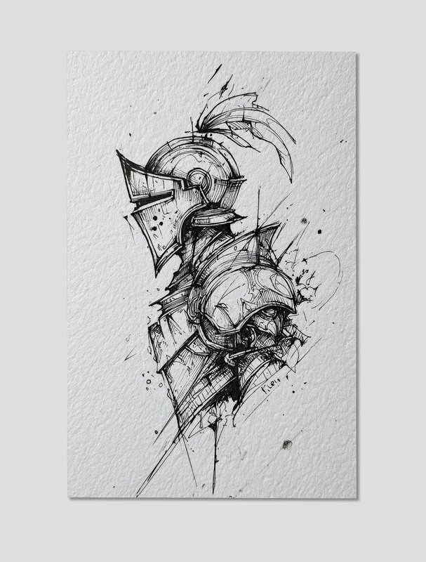 11″ x 17″ English Medieval Knight Wall Art Poster Premium England Giclee Print