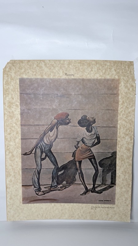 ERNIE BARNES Vintage PRINT «RAPPING» 23″ X 18
