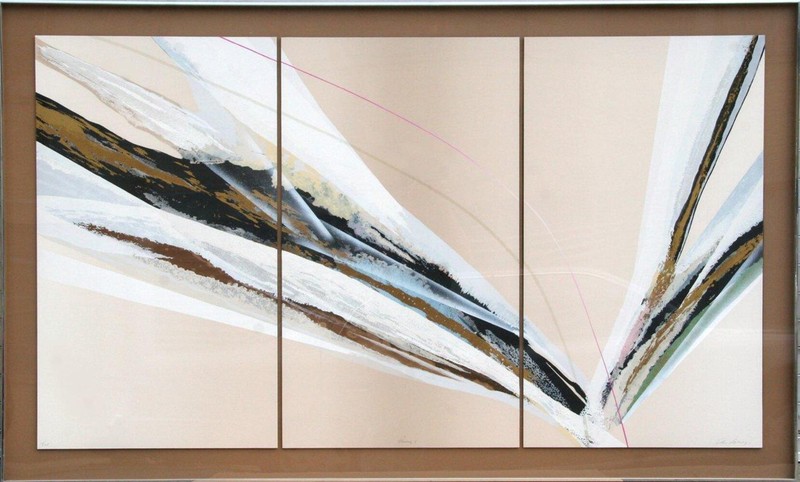 Elba Alvarez, Prima I, Triptych of Screenprints on Panel, Signed, Titled and Num