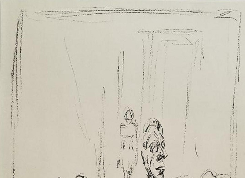 Alberto Giacometti "The Studio" Mounted b/w Lithograph 8"x9.5 1973 PlateSigned gallery