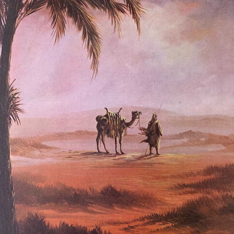 Vintage Arabian Desert Art Print Said Salah's Collection 20" x 16" Camel O gallery
