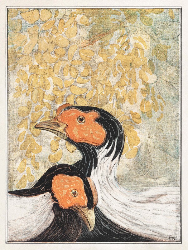 Twee zilverfazanten by Theo van Hoytema Art Print