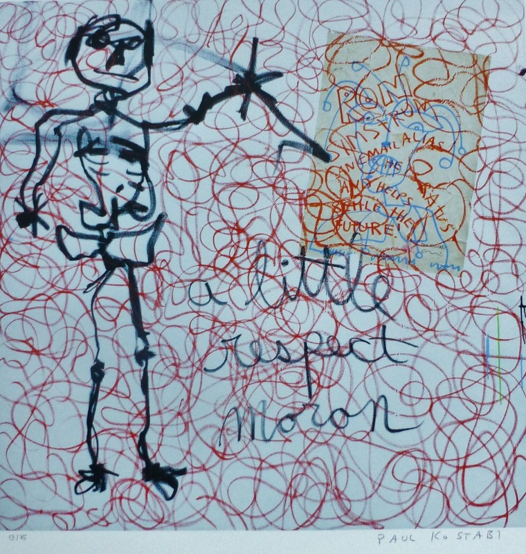 PAUL KOSTABI Respect HAND SIGNED 13/75 US URBAN STREET GRAFITTI ARTIST 2014