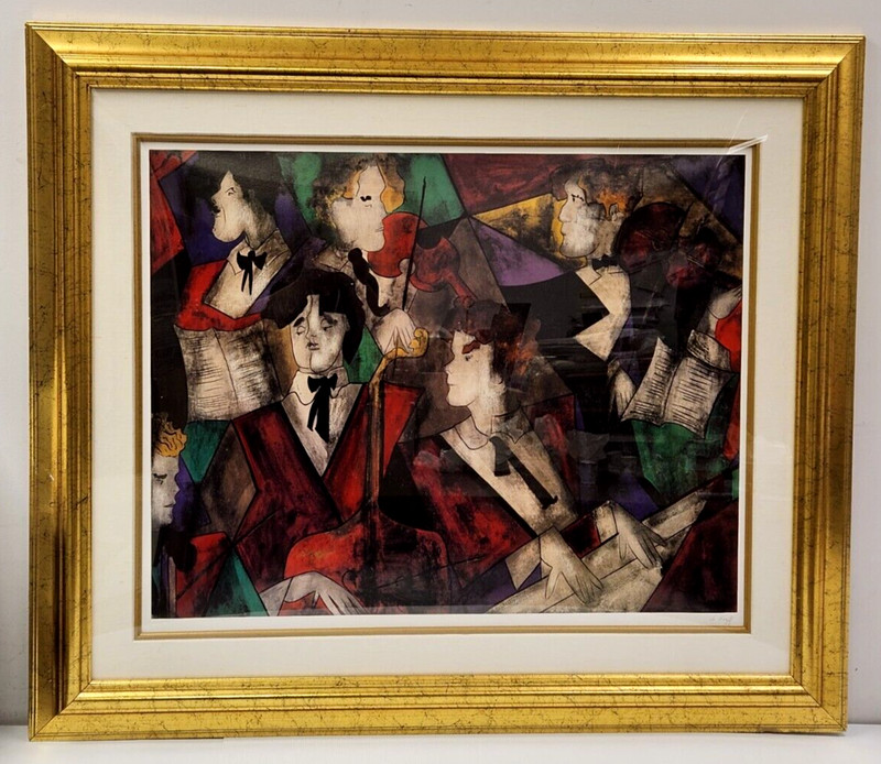 Linda Le Kinff, Grand Orchestre LARGE 32″x38″ Seriolithograph, Signed in Plate