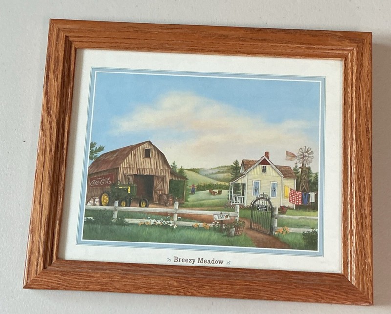 Vintage Print CountryCottage KayLamb Shannon Breezy Meadow Tractor Landscape Art